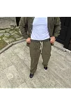 Erkek Fitilli Kadife Cepli Buggy Pantolon Oversize Rahat Kalıp - Haki