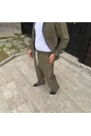 Erkek Fitilli Kadife Cepli Buggy Pantolon Oversize Rahat Kalıp - Haki Erkek Fitilli Kadife Cepli Buggy Pantolon Oversize Rahat Kalıp - Haki