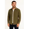Erkek Fitilli Kadife Cepli Gömlek Oversize Rahat Kalıp - Haki Erkek Fitilli Kadife Cepli Gömlek Oversize Rahat Kalıp - Haki