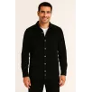 Erkek Fitilli Kadife Cepli Gömlek Oversize Rahat Kalıp - Siyah Erkek Fitilli Kadife Cepli Gömlek Oversize Rahat Kalıp - Siyah
