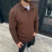 Erkek Fitilli Polar Sweatshirt – Düğmesiz Polo Yaka, Oversize Rahat Kalıp, Kalın Polar Kumaş, Kışlık ve Baharlık Şık Günlük Üst - Kahverengi Erkek Fitilli Polar Sweatshirt – Düğmesiz Polo Yaka, Oversize Rahat Kalıp, Kalın Polar Kumaş, Kışlık ve Baharlık Şık Günlük Üst - Kahverengi