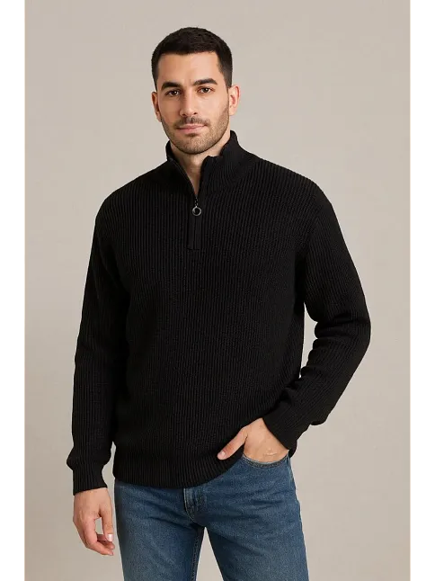 Erkek Fitilli Triko Kazak 3’lü Set – Mint Yeşili, Siyah, Bej Kalın Dokuma Pamuklu Regular Fit V Yaka Fermuarlı Uzun Kollu Rahat Kışlık Kazak Kombini