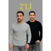 Erkek Fitilli Triko Kazak 2’li Set – Siyah & Gri, Kalın Dokuma Pamuklu Regular Fit Bisiklet Yaka Uzun Kollu Rahat Kışlık Kazak Kombini Erkek Fitilli Triko Kazak 2’li Set – Siyah & Gri, Kalın Dokuma Pamuklu Regular Fit Bisiklet Yaka Uzun Kollu Rahat Kışlık Kazak Kombini
