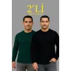 Erkek Fitilli Triko Kazak 2’li Set – Siyah & Haki, Kalın Dokuma Pamuklu Regular Fit Bisiklet Yaka Uzun Kollu Rahat Kışlık Kazak Kombini Erkek Fitilli Triko Kazak 2’li Set – Siyah & Haki, Kalın Dokuma Pamuklu Regular Fit Bisiklet Yaka Uzun Kollu Rahat Kışlık Kazak Kombini