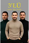 Erkek Fitilli Triko Kazak 3'lü Set Bej Haki Siyah Regular Balıkcı Yaka Tam Boğazlı Triko Seti Modeli Kazak