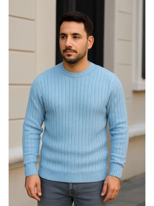 Erkek Fitilli Triko Kazak 3’lü Set – Bej, Bebek Mavisi, Siyah | Kalın Dokuma Pamuklu Regular Fit Bisiklet Yaka Uzun Kollu Kışlık ve Baharlık Rahat Triko Kombini Erkek Fitilli Triko Kazak 3’lü Set – Bej, Bebek Mavisi, Siyah | Kalın Dokuma Pamuklu Regular Fit Bisiklet Yaka Uzun Kollu Kışlık ve Baharlık Rahat Triko Kombini