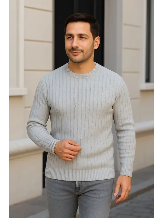 Erkek Fitilli Triko Kazak 3’lü Set – Beyaz, Gri, Siyah | Kalın Dokuma Pamuklu Regular Fit Bisiklet Yaka Uzun Kollu Kışlık ve Baharlık Rahat Triko Kombini Erkek Fitilli Triko Kazak 3’lü Set – Beyaz, Gri, Siyah | Kalın Dokuma Pamuklu Regular Fit Bisiklet Yaka Uzun Kollu Kışlık ve Baharlık Rahat Triko Kombini