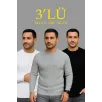 Erkek Fitilli Triko Kazak 3’lü Set – Beyaz, Gri, Siyah | Kalın Dokuma Pamuklu Regular Fit Bisiklet Yaka Uzun Kollu Kışlık ve Baharlık Rahat Triko Kombini Erkek Fitilli Triko Kazak 3’lü Set – Beyaz, Gri, Siyah | Kalın Dokuma Pamuklu Regular Fit Bisiklet Yaka Uzun Kollu Kışlık ve Baharlık Rahat Triko Kombini