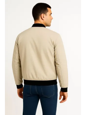 Erkek Bomber Mont Ceket – Fermuarlı, Kapitone İçi Astarlı, Su İtici Kumaş, Regular Fit, Uzun Kollu, Yandan Cepli, Bahar & Kış Rahat Günlük Stil - Bej Erkek Bomber Mont Ceket – Fermuarlı, Kapitone İçi Astarlı, Su İtici Kumaş, Regular Fit, Uzun Kollu, Yandan Cepli, Bahar & Kış Rahat Günlük Stil - Bej
