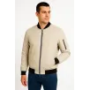 Erkek Bomber Mont Ceket – Fermuarlı, Kapitone İçi Astarlı, Su İtici Kumaş, Regular Fit, Uzun Kollu, Yandan Cepli, Bahar & Kış Rahat Günlük Stil - Bej Erkek Bomber Mont Ceket – Fermuarlı, Kapitone İçi Astarlı, Su İtici Kumaş, Regular Fit, Uzun Kollu, Yandan Cepli, Bahar & Kış Rahat Günlük Stil - Bej