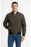 Erkek Bomber Mont Ceket – Fermuarlı, Kapitone İçi Astarlı, Su İtici Kumaş, Regular Fit, Uzun Kollu, Yandan Cepli, Bahar & Kış Rahat Günlük Stil - Haki