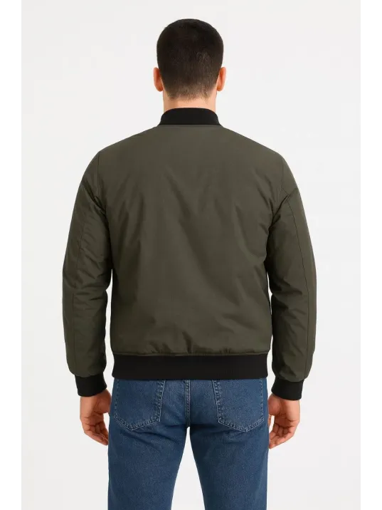 Erkek Bomber Mont Ceket – Fermuarlı, Kapitone İçi Astarlı, Su İtici Kumaş, Regular Fit, Uzun Kollu, Yandan Cepli, Bahar & Kış Rahat Günlük Stil - Haki Erkek Bomber Mont Ceket – Fermuarlı, Kapitone İçi Astarlı, Su İtici Kumaş, Regular Fit, Uzun Kollu, Yandan Cepli, Bahar & Kış Rahat Günlük Stil - Haki
