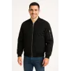 Erkek Bomber Mont Ceket – Fermuarlı, Kapitone İçi Astarlı, Su İtici Kumaş, Regular Fit, Uzun Kollu, Yandan Cepli, Bahar & Kış Rahat Günlük Stil - Siyah Erkek Bomber Mont Ceket – Fermuarlı, Kapitone İçi Astarlı, Su İtici Kumaş, Regular Fit, Uzun Kollu, Yandan Cepli, Bahar & Kış Rahat Günlük Stil - Siyah