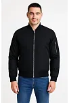 Erkek Bomber Mont Ceket – Fermuarlı, Kapitone İçi Astarlı, Su İtici Kumaş, Regular Fit, Uzun Kollu, Yandan Cepli, Bahar & Kış Rahat Günlük Stil - Siyah
