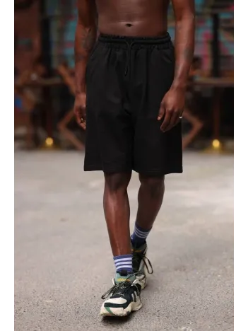 Erkek İki İplik Cepli Şort - Siyah Erkek İki İplik Cepli Şort - Siyah