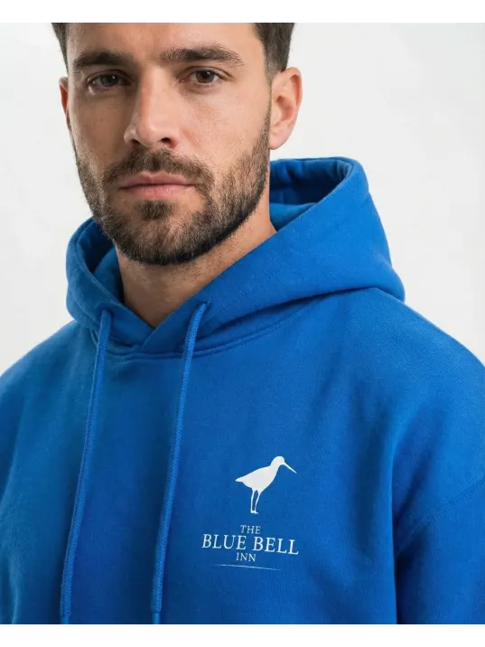 Erkek Kapüşonlu Double Oversize Hoodie – Üç İplik Pamuklu, Deniz Ve Yelken Baskılı, Kanguru Cepli Premium Sweatshirt - Saks Mavi