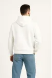 Erkek Kapüşonlu 3 İplik Şardonlu Önü Baskılı Fermuarlı Oversize Sweatshirt - Beyaz Erkek Kapüşonlu 3 İplik Şardonlu Önü Baskılı Fermuarlı Oversize Sweatshirt - Beyaz