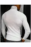 Erkek Kaşkorse Boğazlı Full Likralı Fitilli Body Kazak - Beyaz