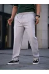 Erkek Keten Cepli Çıma Dikişli Jogger Buggy Pantalon Rahat Kalıp - Gri