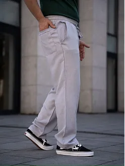 Erkek Keten Cepli Çıma Dikişli Jogger Buggy Pantalon Rahat Kalıp - Gri Erkek Keten Cepli Çıma Dikişli Jogger Buggy Pantalon Rahat Kalıp - Gri
