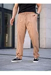 Erkek Keten Cepli Çıma Dikişli Jogger Buggy Pantalon Rahat Kalıp - Kahverengi