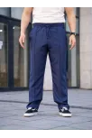 Erkek Keten Cepli Çıma Dikişli Jogger Buggy Pantalon Rahat Kalıp - Lacivert
