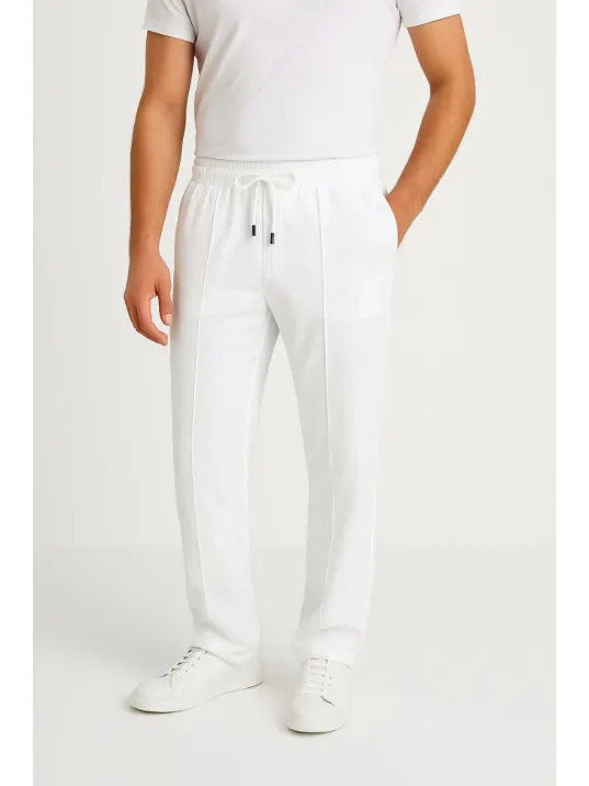 Erkek Keten Pantolon – Cepli, Beli Lastikli ve Bağcıklı, Nefes Alan Rahat Kalıp, Yazlık ve Baharlık Günlük Giyim, Şık & Konforlu Boru Paça Model - Beyaz Erkek Keten Pantolon – Cepli, Beli Lastikli ve Bağcıklı, Nefes Alan Rahat Kalıp, Yazlık ve Baharlık Günlük Giyim, Şık & Konforlu Boru Paça Model - Beyaz