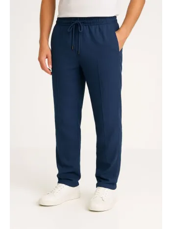 Erkek Keten Pantolon – Cepli, Beli Lastikli ve Bağcıklı, Nefes Alan Rahat Kalıp, Yazlık ve Baharlık Günlük Giyim, Şık & Konforlu Boru Paça Model - Lacivert Erkek Keten Pantolon – Cepli, Beli Lastikli ve Bağcıklı, Nefes Alan Rahat Kalıp, Yazlık ve Baharlık Günlük Giyim, Şık & Konforlu Boru Paça Model - Lacivert