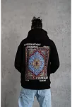 Erkek Kilim Desen Kapüşonlu - Siyah