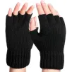 Erkek Kısa Parmaksız Triko Eldiven - Siyah