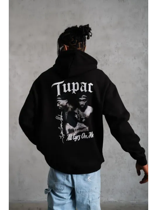 Erkek Oversize Üç İplik Kapüşonlu Sweat – Siyah Kol ve Etek Ribana Detaylı, Ön ve Sırt Baskılı, Kanguru Cepli Rahat Kalıp Model Erkek Oversize Üç İplik Kapüşonlu Sweat – Siyah Kol ve Etek Ribana Detaylı, Ön ve Sırt Baskılı, Kanguru Cepli Rahat Kalıp Model