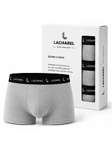 Erkek Likralı Pamuklu Nefes Alan Penye Boxer 3'lü Paket - Gri