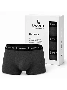 Erkek Likralı Pamuklu Nefes Alan Penye Boxer 3'lü Paket - Füme