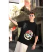 Erkek Mario Baskılı Oversize T-Shirt - Siyah