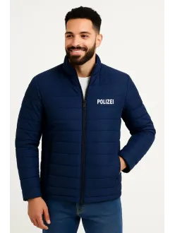 Erkek Mikro Su İtici Kapitone Baskılı Astarlı Fermuarlı Bomber Mont - Lacivert