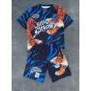 Erkek Dijital Baskılı Şortlu Takım - Mavi