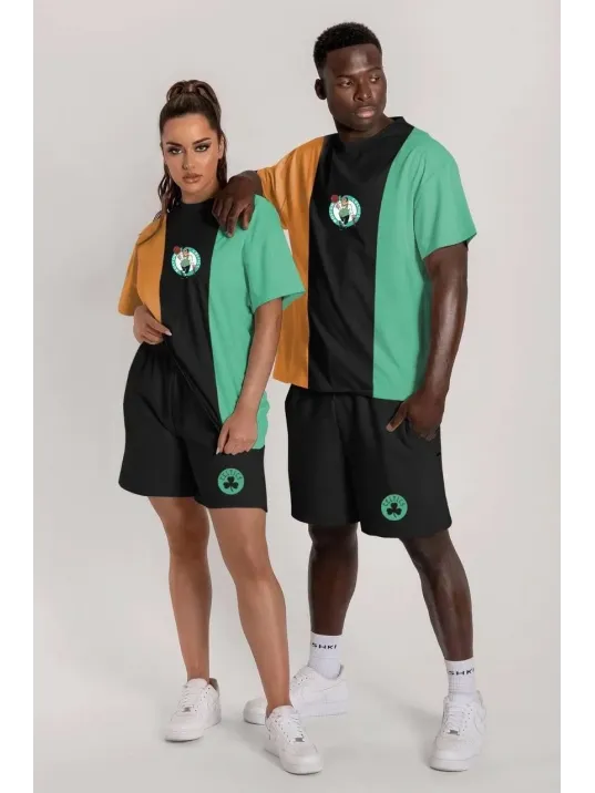 Erkek Nakışlı İkili Şort Takım - Çok Renkli Erkek Nakışlı İkili Şort Takım - Çok Renkli