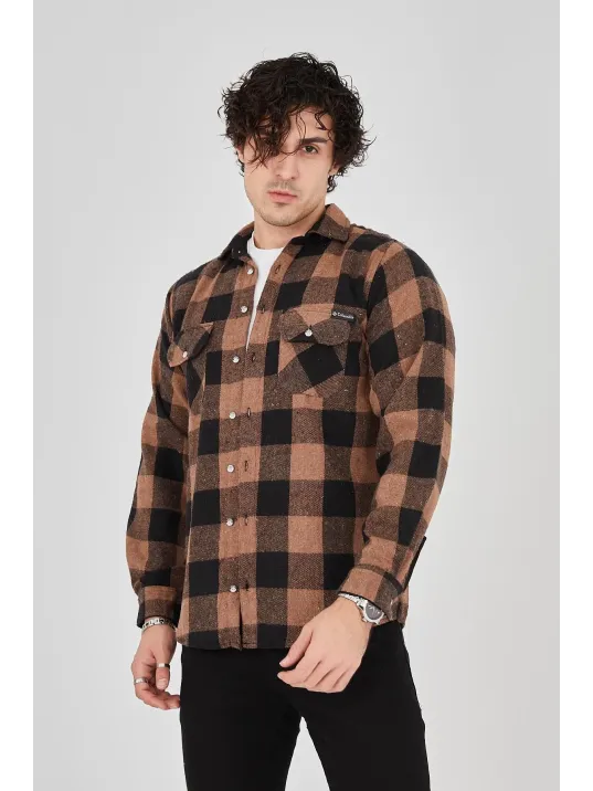 Erkek Oduncu Gömlek - Kahverengi