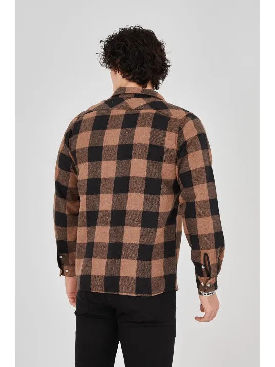 Erkek Oduncu Gömlek - Kahverengi