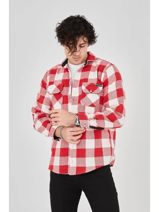 Erkek Oduncu Gömlek – Uzun Kollu, Şardonlu Kumaş, Kareli Desen, Regular Fit, Manşetli, Çift Cepli, Rahat Günlük Bahar & Kış Stil - Pembe Erkek Oduncu Gömlek – Uzun Kollu, Şardonlu Kumaş, Kareli Desen, Regular Fit, Manşetli, Çift Cepli, Rahat Günlük Bahar & Kış Stil - Pembe