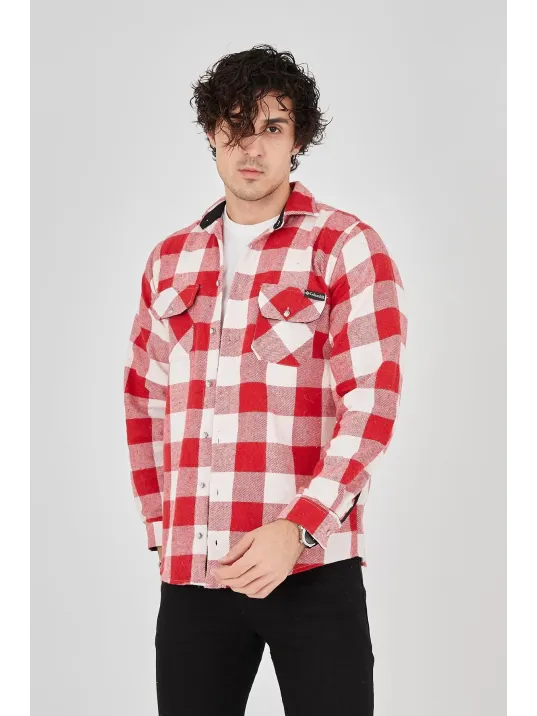 Erkek Oduncu Gömlek – Uzun Kollu, Şardonlu Kumaş, Kareli Desen, Regular Fit, Manşetli, Çift Cepli, Rahat Günlük Bahar & Kış Stil - Pembe Erkek Oduncu Gömlek – Uzun Kollu, Şardonlu Kumaş, Kareli Desen, Regular Fit, Manşetli, Çift Cepli, Rahat Günlük Bahar & Kış Stil - Pembe