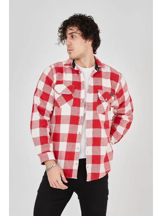 Erkek Oduncu Gömlek – Uzun Kollu, Şardonlu Kumaş, Kareli Desen, Regular Fit, Manşetli, Çift Cepli, Rahat Günlük Bahar & Kış Stil - Pembe Erkek Oduncu Gömlek – Uzun Kollu, Şardonlu Kumaş, Kareli Desen, Regular Fit, Manşetli, Çift Cepli, Rahat Günlük Bahar & Kış Stil - Pembe