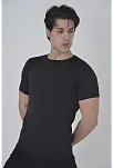 Erkek Omuz Fileli Slim Fit T-shirt - Siyah
