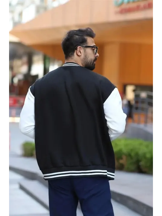 Erkek Oversize Kolej Ceket - Siyah Erkek Oversize Kolej Ceket - Siyah