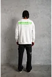 Erkek Oversize Sweatshirt – Beyaz Renk | Ön Ve Sırt Baskılı, Üç İplik İçi Pamuklu Kumaş, Rahat Kalıp, Ribanalı Kışlık Sweat | Winagain Polizei Serisi - Beyaz
