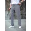 Erkek Paça Yırtmaçlı Burgu selanik dokulu Jogger Buggy Pantalon Rahat kalıp - Gri