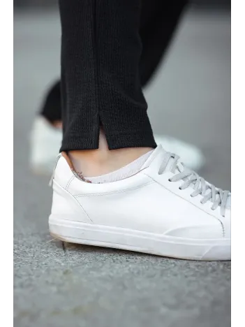 Erkek Paça Yırtmaçlı Burgu selanik dokulu Jogger Buggy Pantalon Rahat kalıp - Siyah