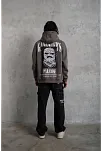 Erkek Paradise Baskılı Kapüşonlu Sweat - Gri
