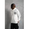Erkek Patel Six Baskılı Kapüşonlu Sweat - Beyaz