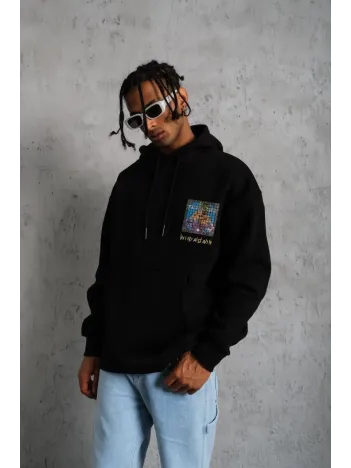 Erkek Patel Six Baskılı Kapüşonlu Sweat - Siyah Erkek Patel Six Baskılı Kapüşonlu Sweat - Siyah